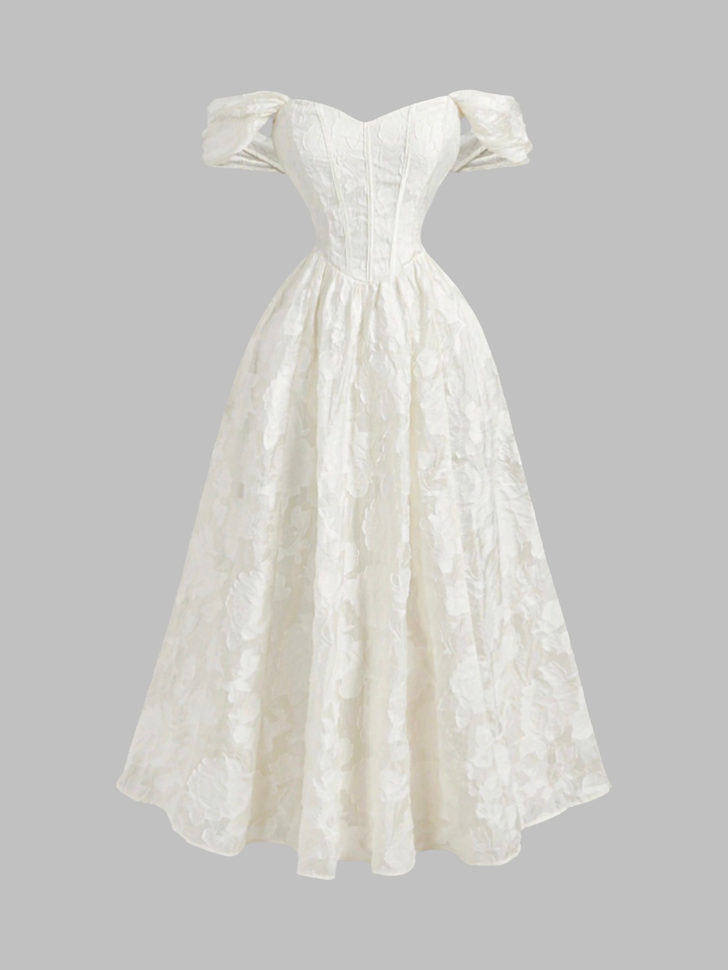 A-Line Dress Color: White | Size: S, M, L, XL, XXL | Design Detail: Backless | Waistline: High Waist | Style: Elegant, Vacation | Fabric weight: Medium | Dress/Skirt Length: Midi | Occasion: Date | Main Fabric: Jacquard | Stretchability: Not Stretchable | Fit Type: Regular Fit | Chest Pad: Without Chest Pad | Be